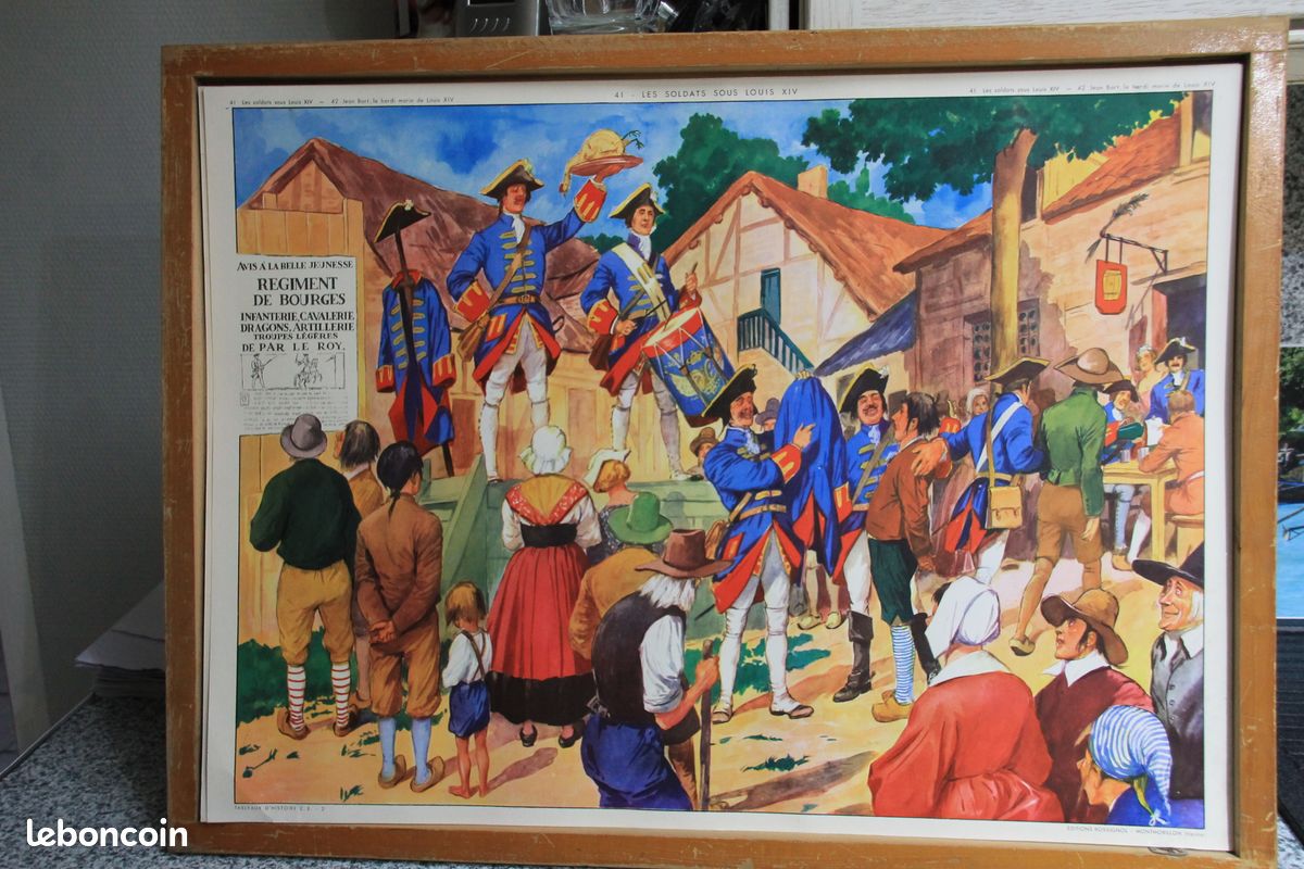 Carte scolaire avec cadre bois et 11 affiches recto vers cartonnées HISTORIQUES FRANCE (image 1)