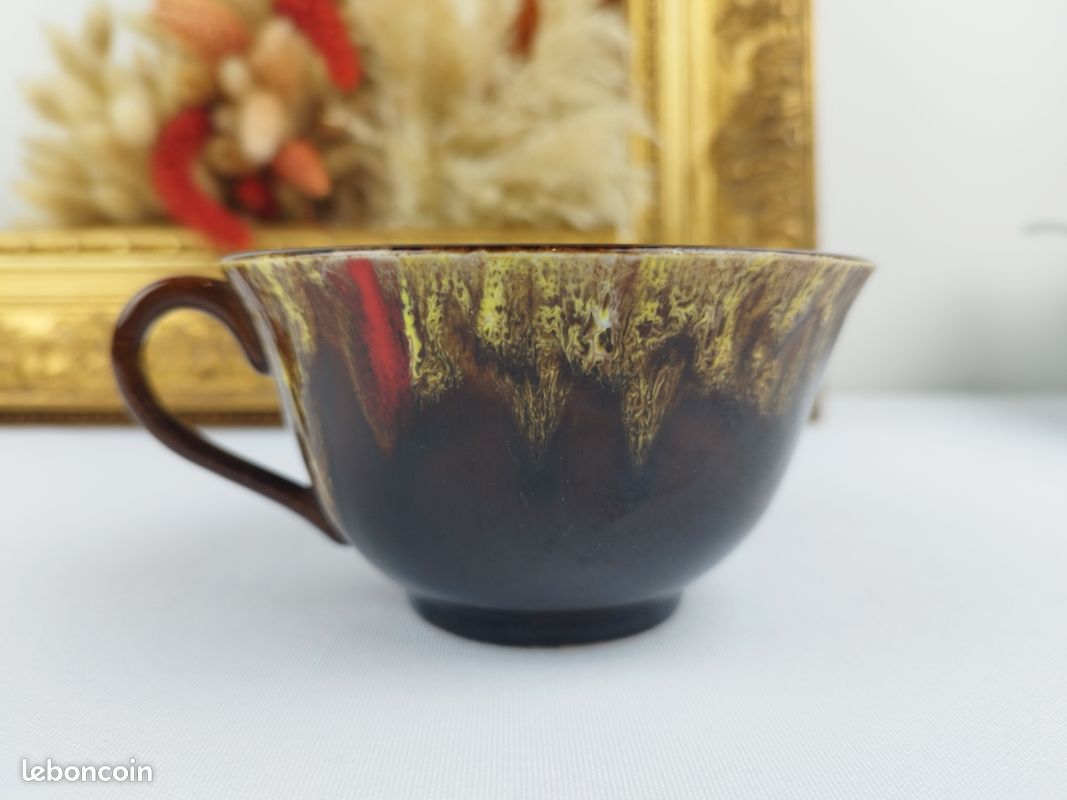 Tasse à Café Vintage A. Ferlay Vallauris - Porcelaine, Beau Modèle Rare, Occasion