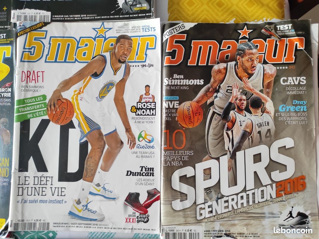 Lot 19 revues magazines "5 majeur" - 2016-2017-Basket NBA - PAS DE VENTE AU DETAIL (image 8)