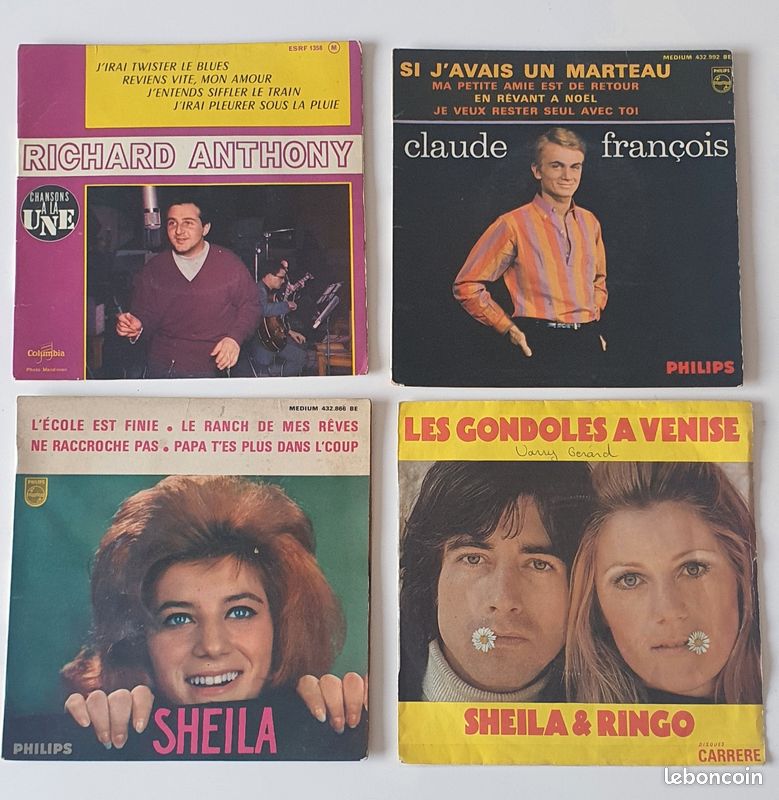 Vinyles 45 tours Sheila Richard Anthony Claude François (image 3)