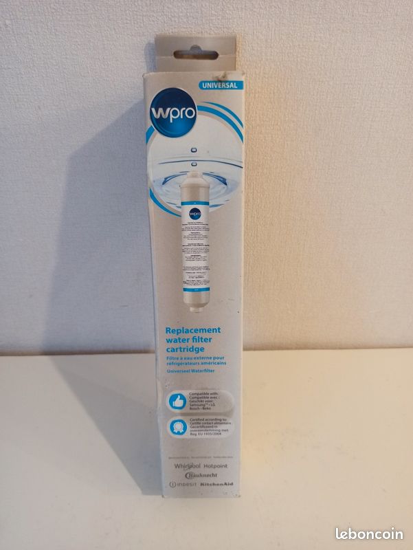 Filtre à eau universel WPRO pour réfrigérateur américain - NEUF (image 2)
