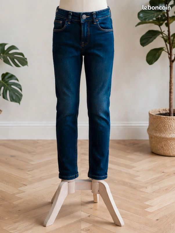 🤍 Magnifique Jean skinny garçon 12-14 ans NEUF marine 95 cm (image 1)