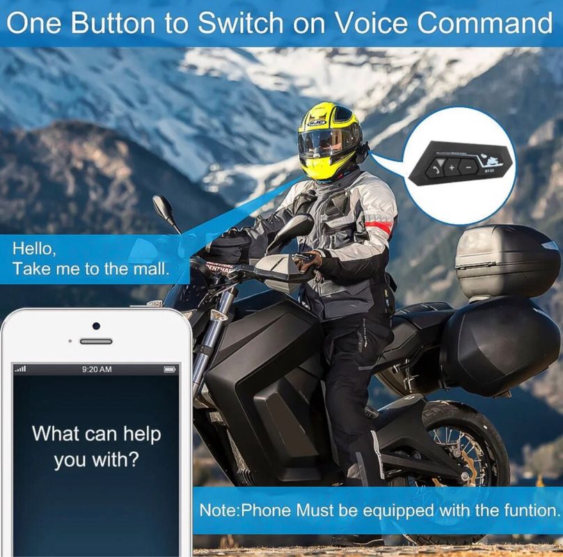 Top Micro Casque Moto Bluetooth 5.0 appele mains libres stéréo écouteurs  Antibruit Bluetooth Music.. Top Quality Produit Neuff - Équipement moto