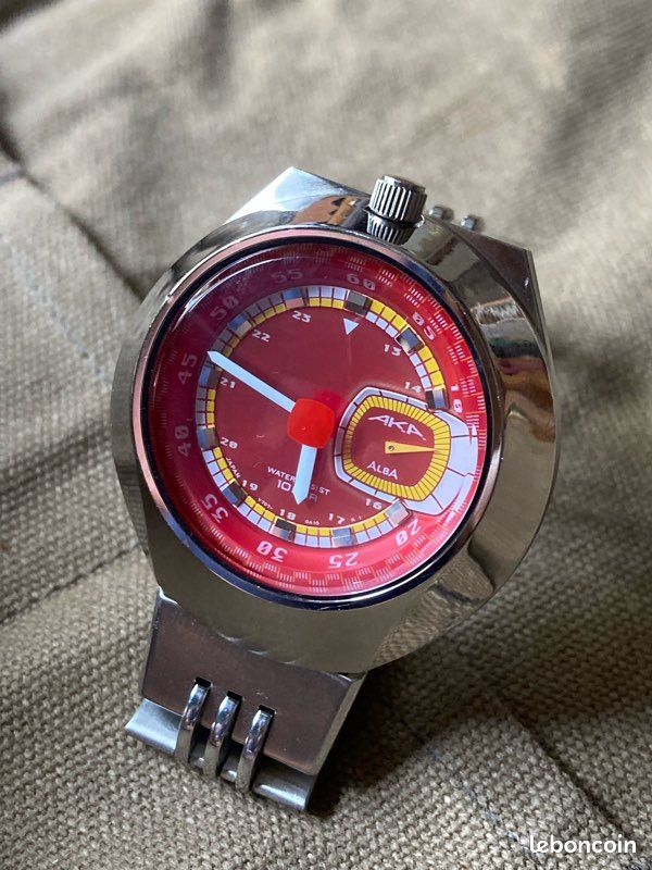 Seiko alba aka v707-0a10 rouge jdm vintage – bracelet d