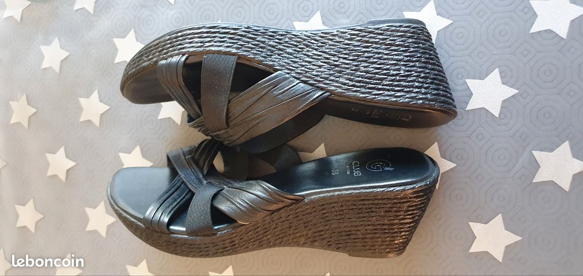 gemo chaussure noire femme talon compensÃ©