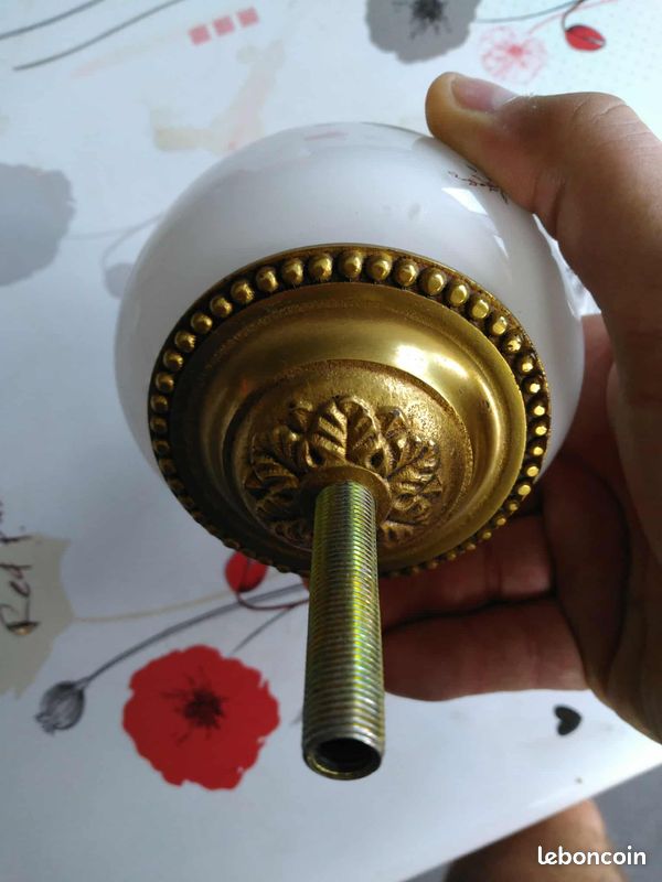 Paire De Boules D'escalier Anciennes En Bronze - Ornement Déco - XXème