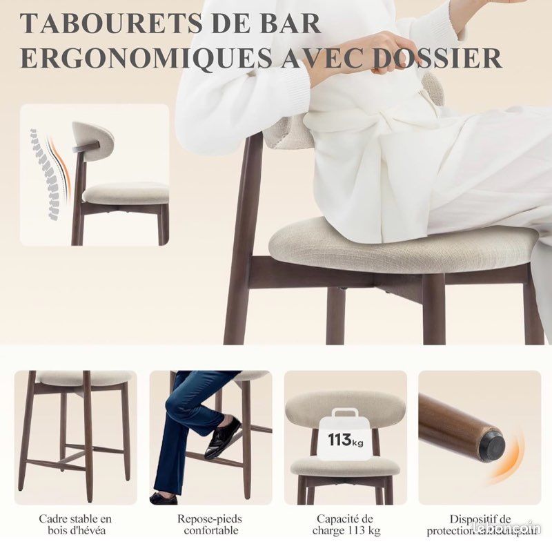 Lot de 7 chaises de bar neuves (image 4)