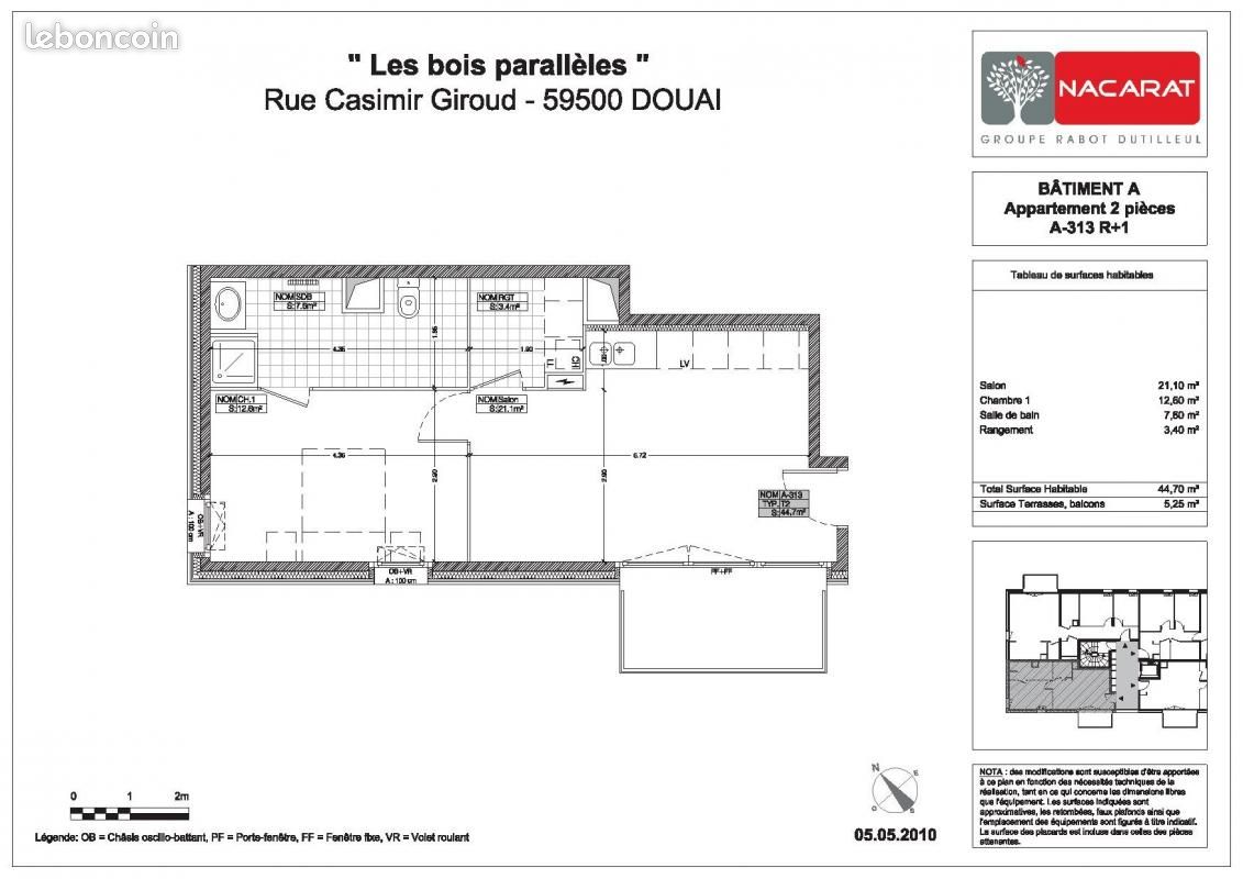 Appartement a louer douai - 2 pièce(s) - 44 m2 - Surfyn