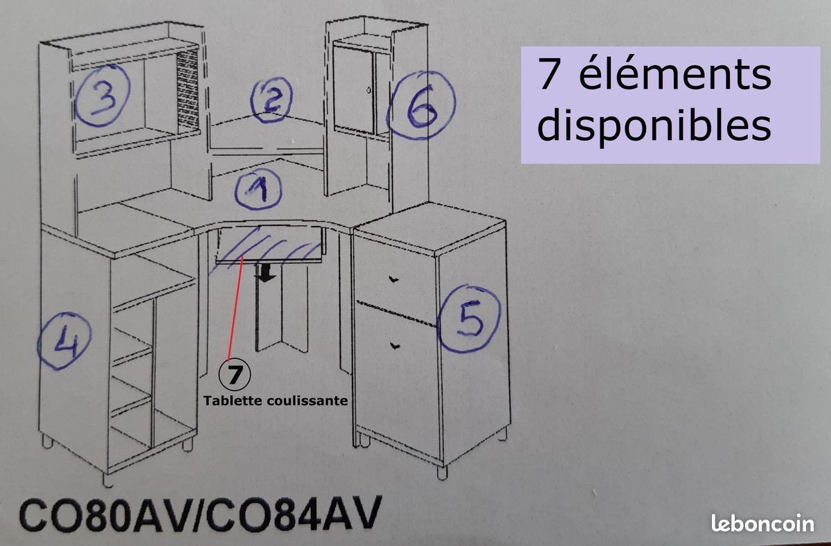 Bureau complet + Fauteuil (image 2)