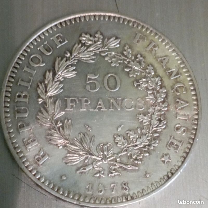 Pièce 50francs hercule argent 1978 (image 2)