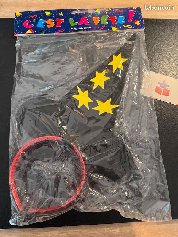 Chapeau de sorcière noir avec serre-tête rouge - Accessoire de déguisement neuf (image 5)