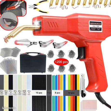 Kit Soudure à Chaud – Agrafeuse Plastique Avec 600 Clous, Alimentation Filaire, Taille 0.6/0.8mm