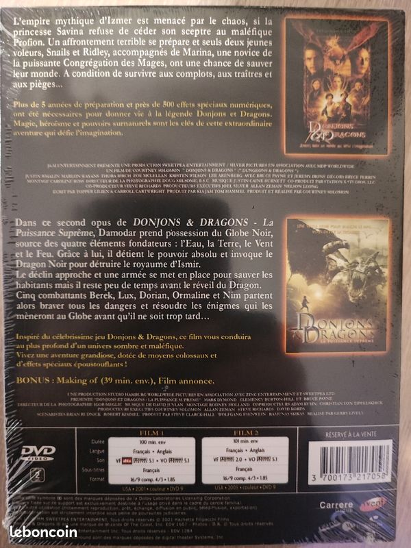 DVD Donjons et dragons édition collector double DVD (image 2)