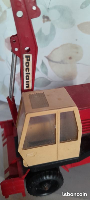 Miniature Poclain TCB 1/43 - Pelle Engin De Chantier Bourbon - Jouet Ancien Plastique