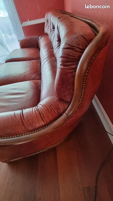 Canapé cuir ancien (image 2)