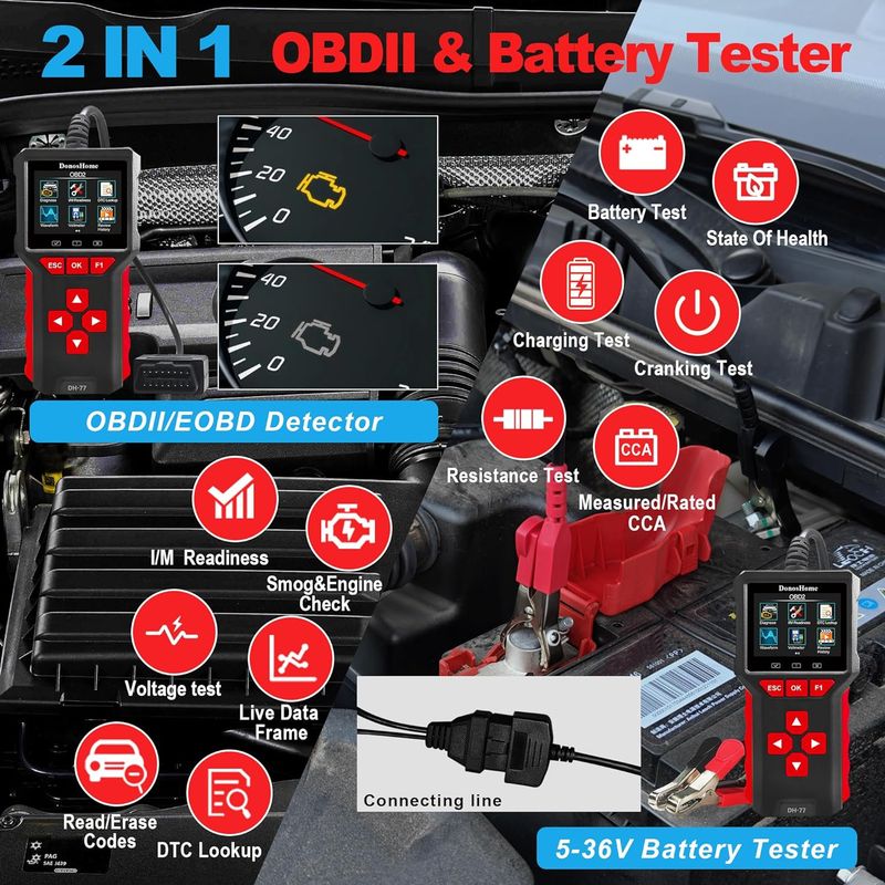 Scanner de voiture OBD2 Lecteur de code d'erreur de moteur Scanner