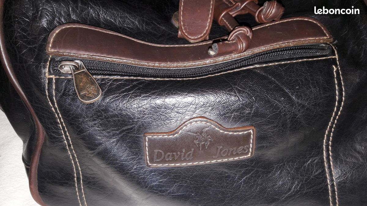 Sac Fourre-tout Bandoulière Noir Simili Cuir Vintage - Taille Moyenne, Double Poignée