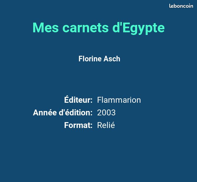 Mes carnets d'Egypte - Florine Asch et Christiane Desroches-Noblecour (image 2)