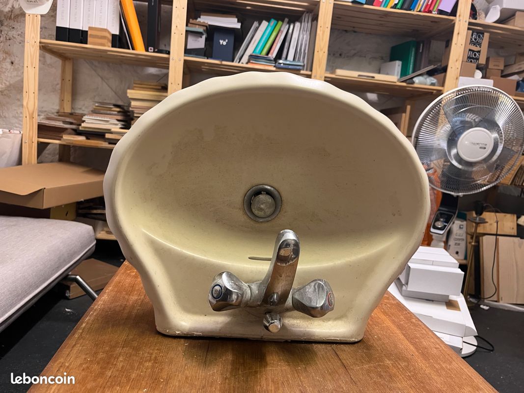 Lave main céramique blanc avec robinet (image 5)