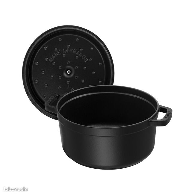Neuf Cocotte 24 cm, Ronde, Noire, Fonte, Staub (image 5)