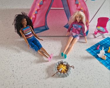 Amazon Barbie Barbie Camping Fun Skipper Doll And Tent Playset