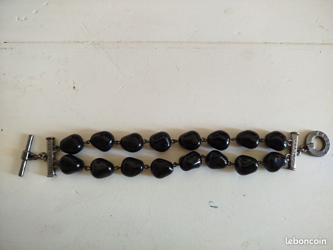 Bracelet perles noires Agatha (image 5)