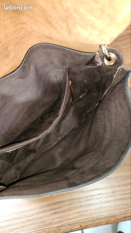 Sac à Main En Cuir Marron Minelli – Fourre-tout élégant Pour Femme, Authentique