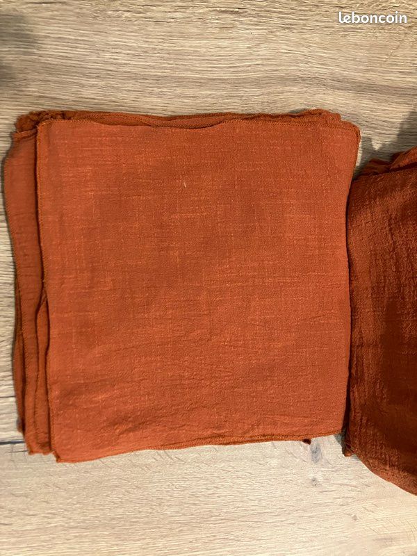 Lot De 3 Serviettes En Gaze De Coton 40x40 Cm - Couleur Terracotta - Douces Et Absorbantes - Certifiées Oeko-Tex