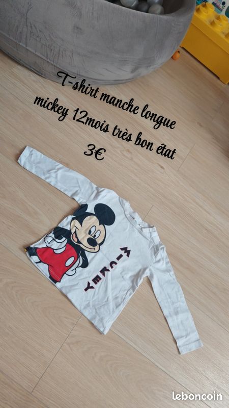 T-shirt manche longue Mickey 12mois (image 1)