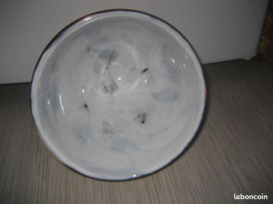 Rare demi globe XXL porcelaine vernie vintage (image 5)