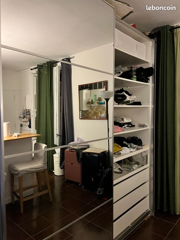 Armoire-penderie Pax bois clair & miroir (image 3)