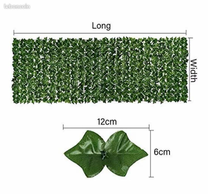 Haie Artificielle Lierre Pour Clôture - Filet Brise-Vue Ultra Dense 1m X ?, 40 Colliers Verts Offerts