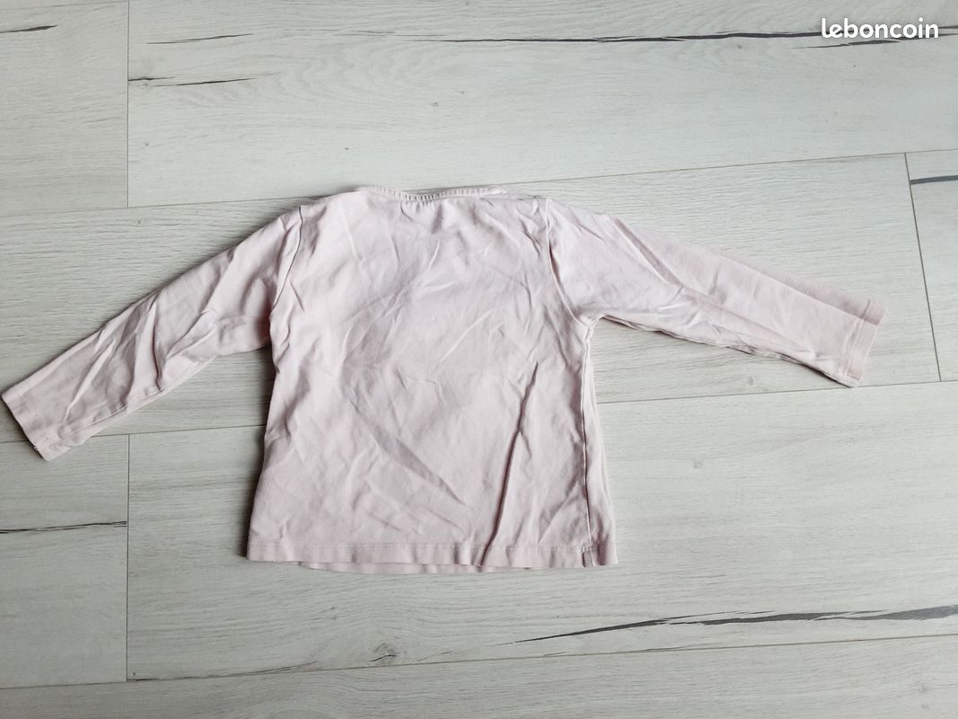 Vêtement fille tee-shirt manches longues rose lapin Vert Baudet 3 ans (image 4)