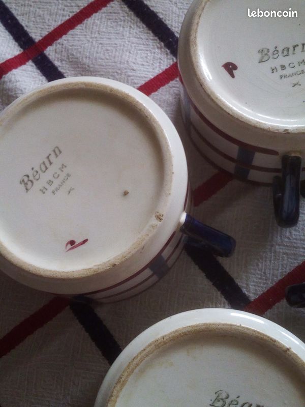 4 tasses BASQUES avant 1955 "BEARN" de H. B CREIL MONTEREAU (image 13)