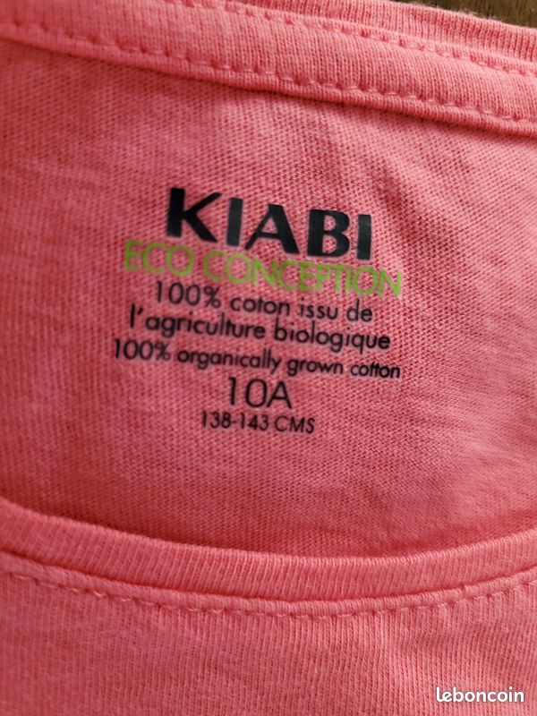 Tee-shirt fille kiabi licorne rose 10 ans (image 3)