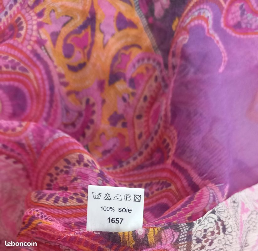 Ensemble jupe blouse Damart taille M 100% soie (image 11)