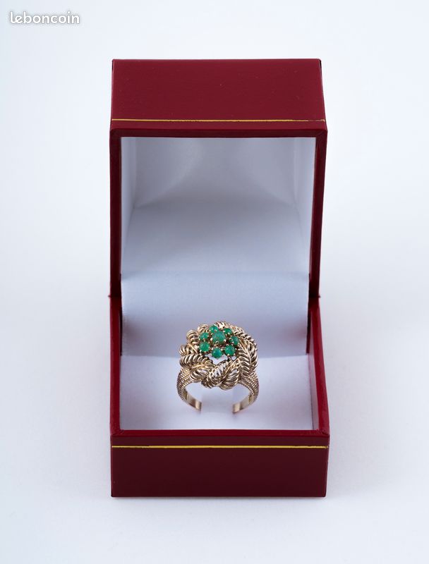 Bague Chou Or Jaune Emeraudes Montres Bijoux