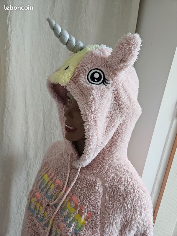 Pull Fille Pink Republic Licorne Paillettes Taille S (7/8 Ans) Beige