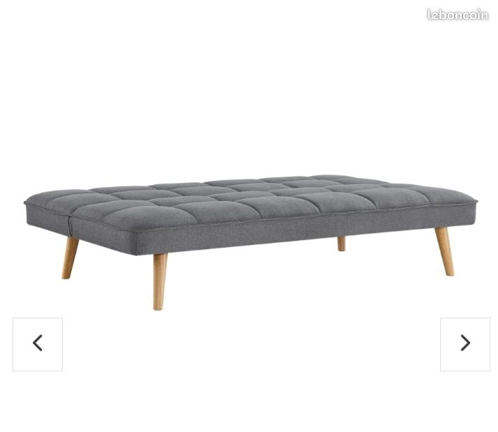 Banquette-lit clic-clac DUNLOPILLO TOUNDRA coloris gris Banquette-lit clic-clac DUNLOPILLO TOUNDRA coloris gris
