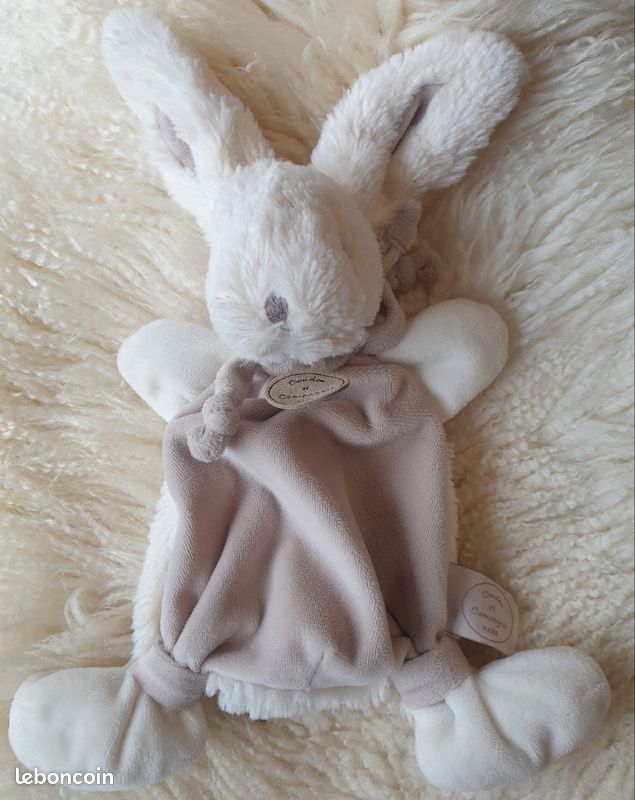 Doudous Peluche Lapin Monoprix Doudou Lapin Bleu Mauve Rayures
