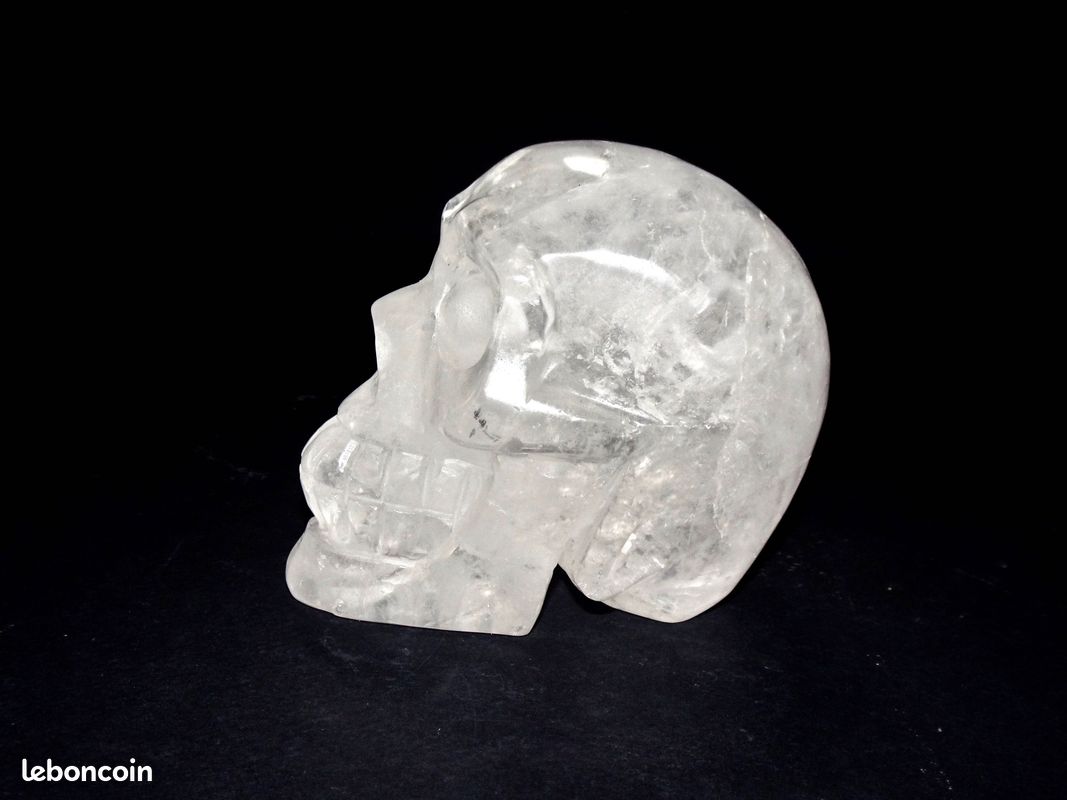 Crâne de cristal de roche 902g (image 8)