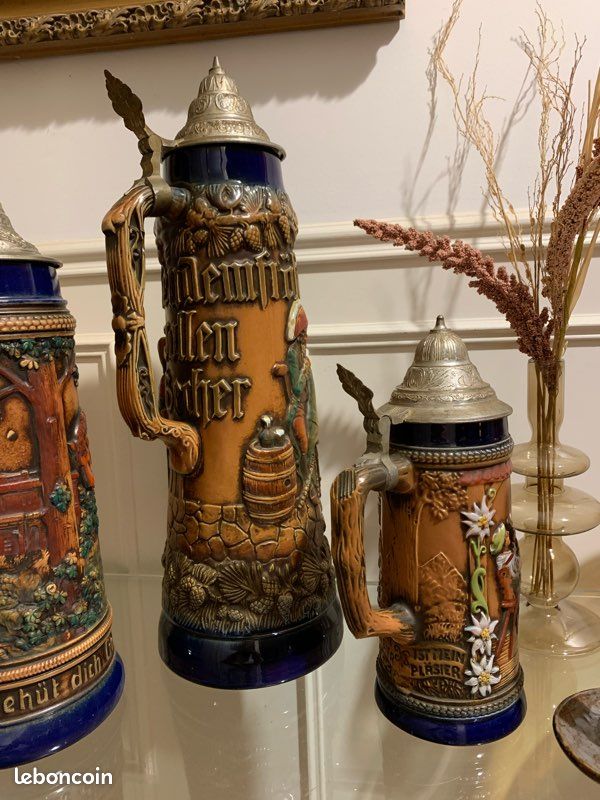 Vintage/ancien - chopes allemande, barbotine marquées 😍 déco vintage (image 5)