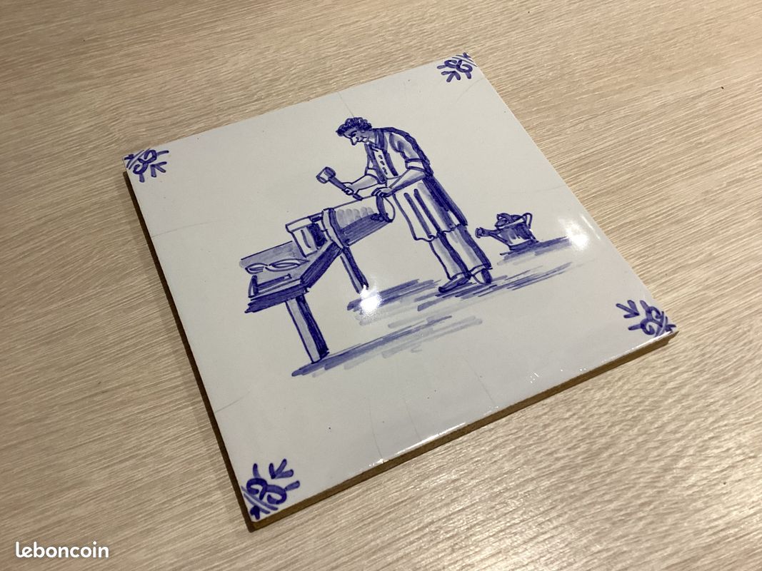 4 carreaux anciens DELF. Bleu (image 5)
