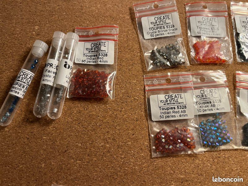 Lot De 100 Perles Toupies Cristal 4mm Saphir - Marque Preciosa, Fabriqué En France