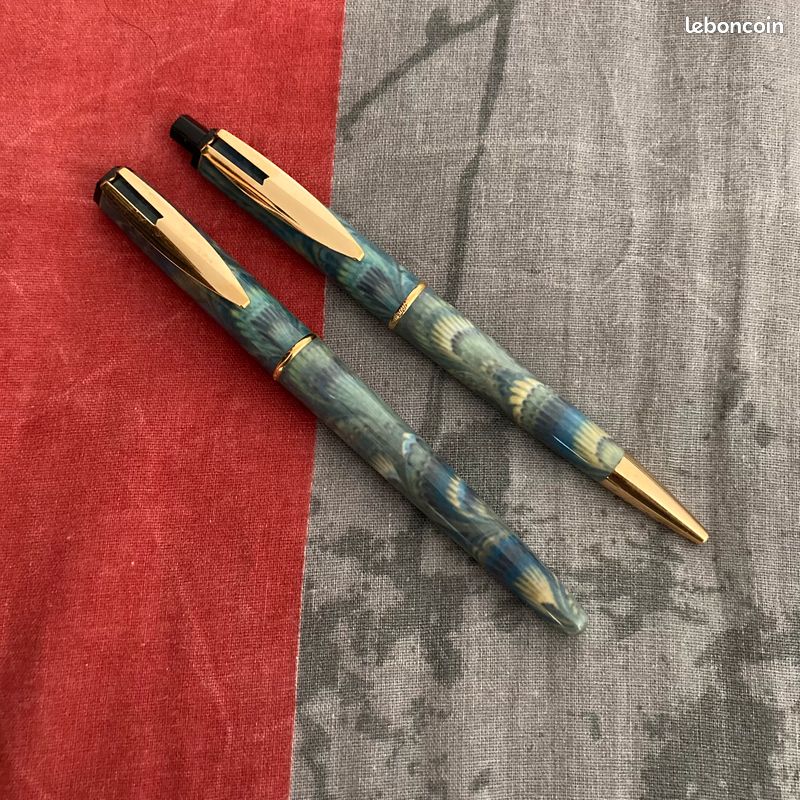 Parure De Stylos Waterman (stylo Plume + Stylo Bille) - Occasion - Ensemble De Bureau Classe