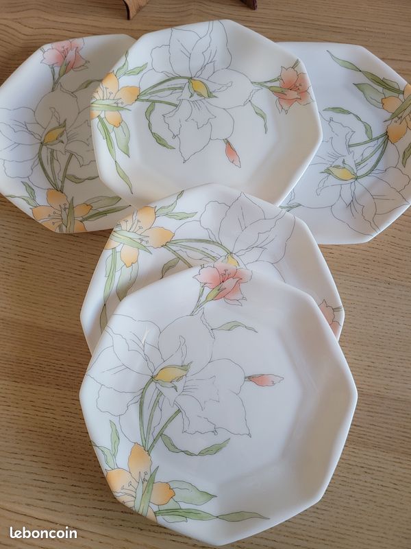 LOT 6 ASSIETTES plates Vintage ARCOPAL 4 lots de dispo EUR 20