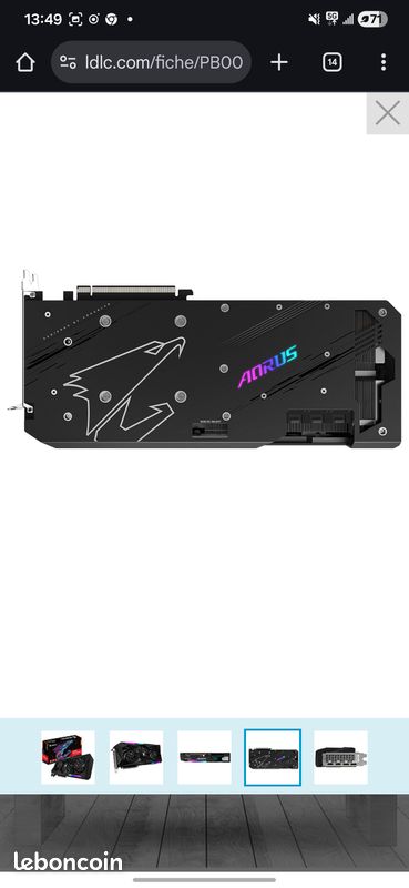 Carte graphique Rx6900xt aorus 16giga (image 3)