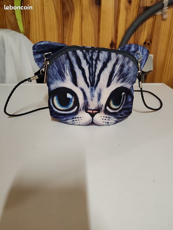 Sac en bandoulière et porte monnaie chat (image 2)