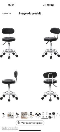 Tabouret De Bureau Pivotant à Roulettes, Hauteur Réglable De 44 à 56 Cm Dossier Inclinable Rotation A 360 Gris 79223215 Tabouret De Bureau Pivotant à Roulettes, Hauteur Réglable De 44 à 56 Cm Dossier Inclinable Rotation A 360 Gris 79223215