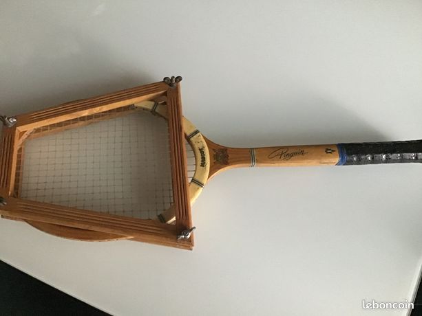 Raquette De Tennis En Bois Pinguin - Vintage - Déco Murale